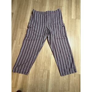 Nordstrom XL Burgundy Plaid 100% Cotton Flannel Pajama Lounge Pants Men